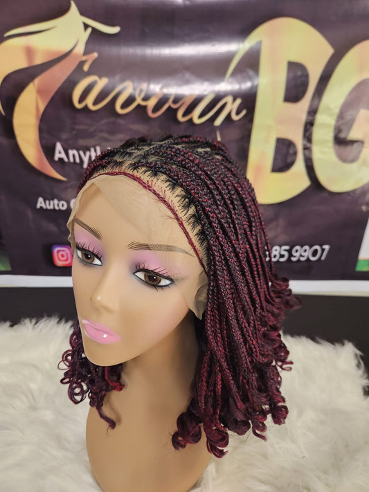 Short single braided curly tip
